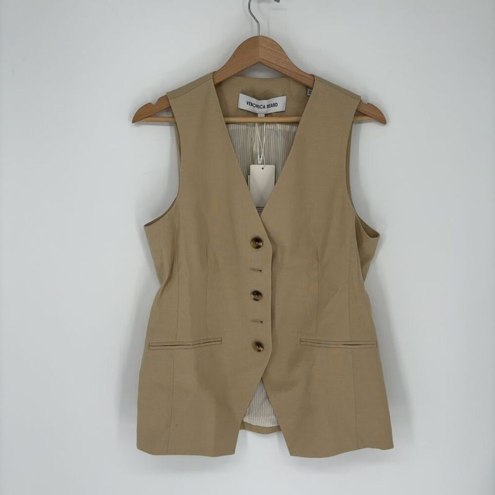 Veronica Beard Sleeveless Button Liff Vest